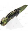 Navaja táctica Camo Verde con hoja de acero de 8,5 cm