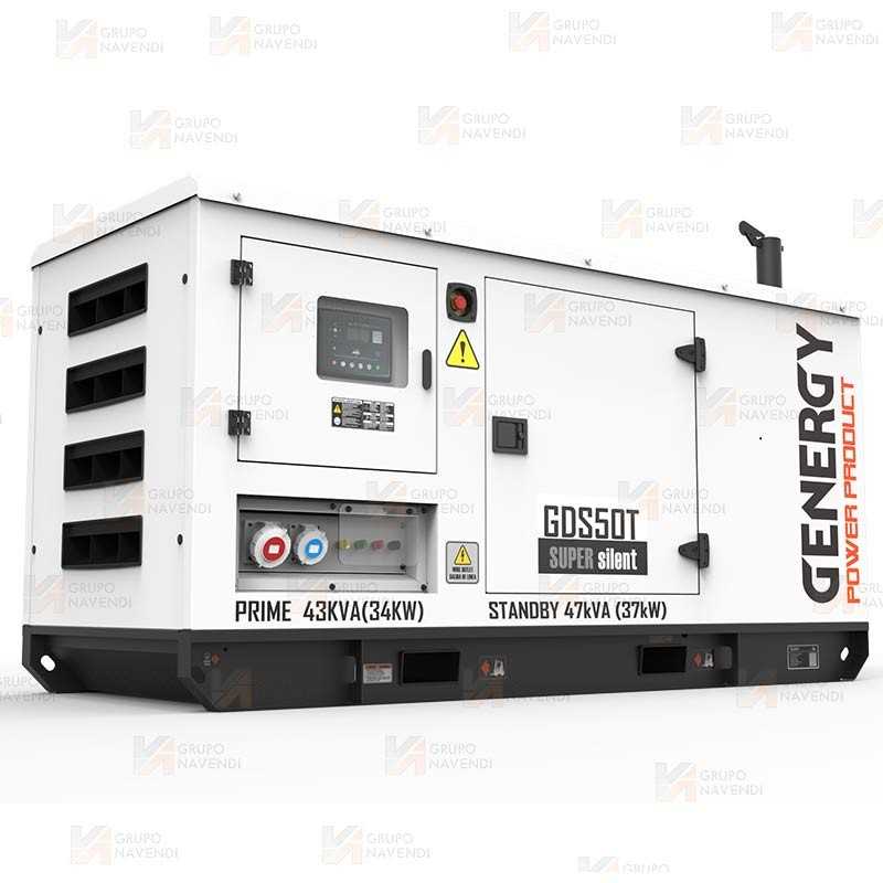 Grupo electrógeno diésel trifásico (47 KVA / 37.000W) Insonorizado