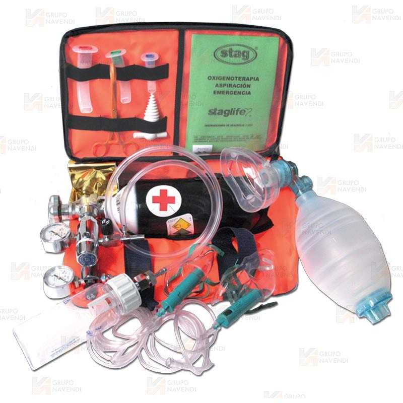 Bolsa de emergencias M420 con botella recargable de oxígeno medicinal