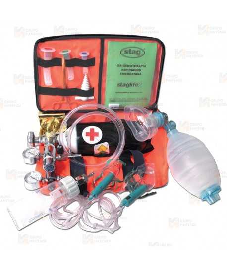 Bolsa de emergencias M420 con botella recargable de oxígeno medicinal