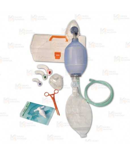 Kit de reanimación para adulto con mascarilla de silicona