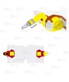 Cinturón amarillo de fijación con rebobinado y enganche metálico
