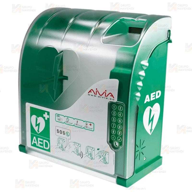 Vitrina AIVIA 210-A  para desfibrilador con alarma y código de apertura