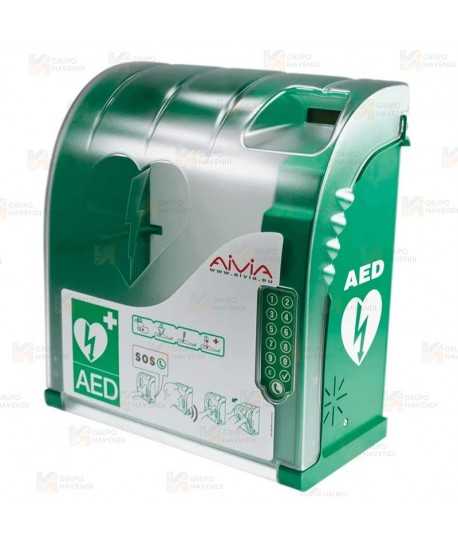 Vitrina AIVIA 210-A  para desfibrilador con alarma y código de apertura