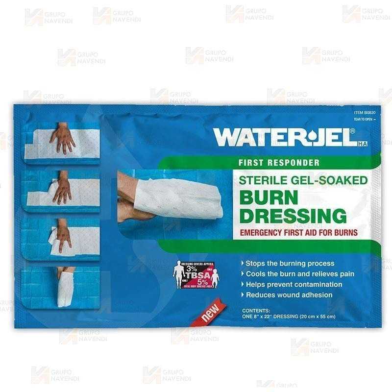 Apósito WaterJel de 20 x 55 cm para quemaduras de manos
