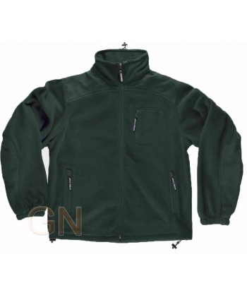 Chaqueta de forro polar verde oscuro con bolsillos y coderas