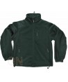 Chaqueta de forro polar verde oscuro con bolsillos y coderas