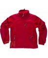 Chaqueta de forro polar granate con bolsillos y coderas