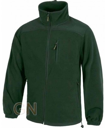Chaqueta de forro polar verde oscuro con bolsillos y coderas