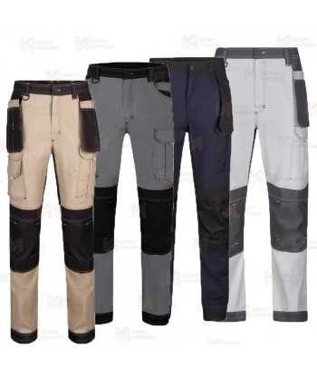 Pantalón Stretch elástico de algodón con refuerzos