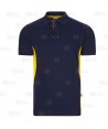 Polo bicolor de manga corta color azul marino y amarillo