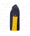 Polo bicolor de manga corta color azul marino y amarillo