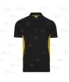 Polo bicolor de manga corta color azul negro y amarillo