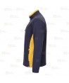 Chaqueta polar bicolor y cuello alto color marino y amarillo