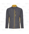 Chaqueta polar bicolor y cuello alto color gris y amarillo