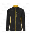 Chaqueta polar bicolor y cuello alto color negro y amarillo