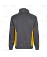 Sudadera bicolor de media cremallera y cuello alto color gris y amarillo