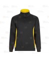 Sudadera bicolor de media cremallera y cuello alto color negro y amarillo