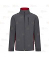 Chaqueta unisex, bicolor de softshell color gris y rojo