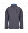 Chaqueta unisex, bicolor de softshell color gris y azul