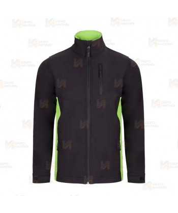 Chaqueta unisex, bicolor de softshell color negro y verde
