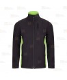 Chaqueta unisex, bicolor de softshell color negro y verde