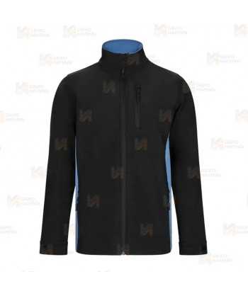 Chaqueta unisex, bicolor de softshell color negro y azul