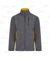 Chaqueta unisex, bicolor de softshell color gris y amarillo