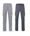 Pantalón bicolor elástico multibolsillos