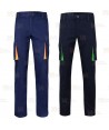 Pantalón bicolor elástico multibolsillos