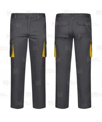 Pantalón bicolor elástico multibolsillos