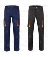 Pantalón bicolor elástico multibolsillos