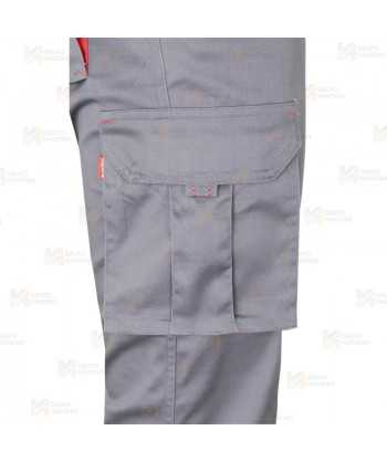 Pantalón bicolor elástico multibolsillos