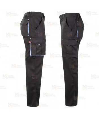 Pantalón bicolor elástico multibolsillos