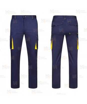 Pantalón bicolor elástico multibolsillos