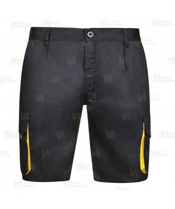 Pantalón bermuda bicolor multibolsillos
