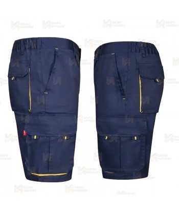 Pantalón bermuda bicolor multibolsillos