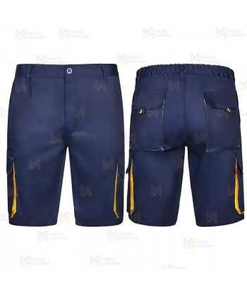 Pantalón bermuda bicolor multibolsillos