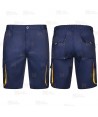 Pantalón bermuda bicolor multibolsillos