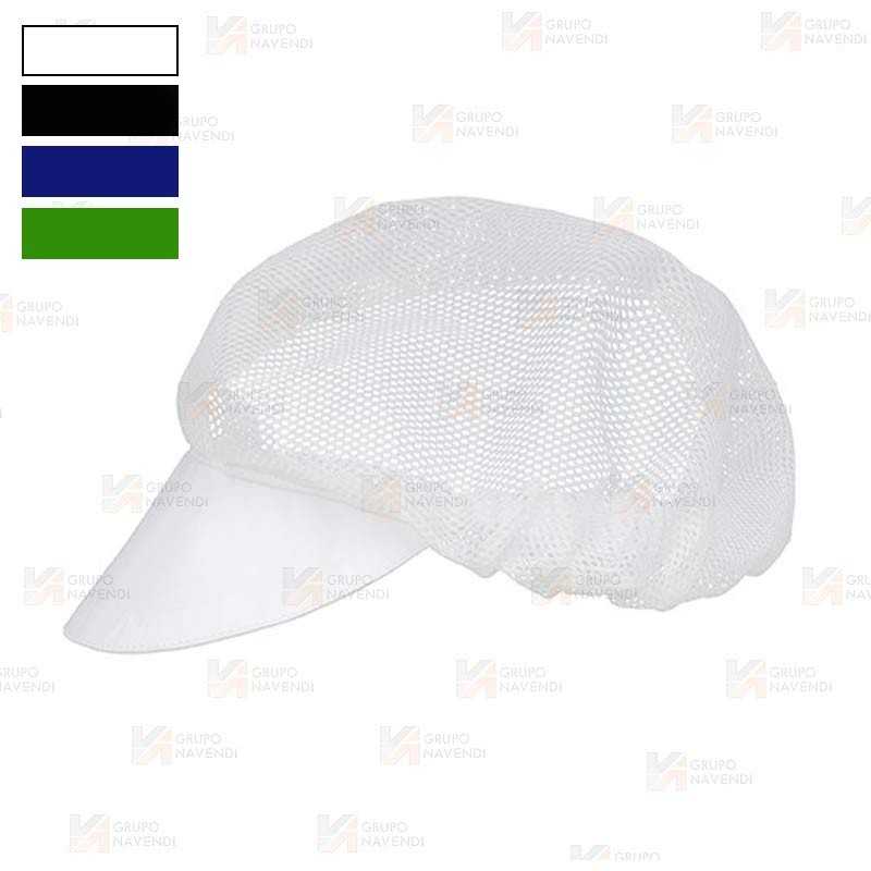 Cofia de rejilla con visera rígida color blanco