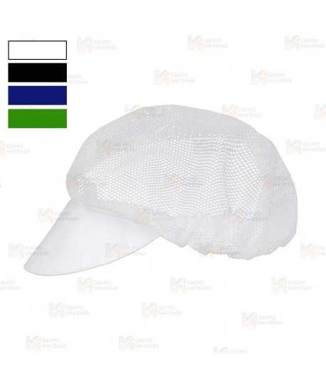 Cofia de rejilla con visera rígida color blanco