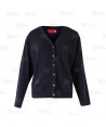 Chaqueta de punto fino con botones y bolsillos para mujer