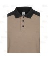 Polo bicolor de manga larga con tejido elástico