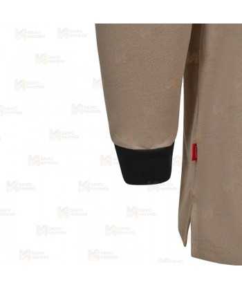 Polo bicolor de manga larga con tejido elástico