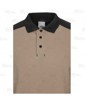Polo bicolor de manga corta con tejido elástico