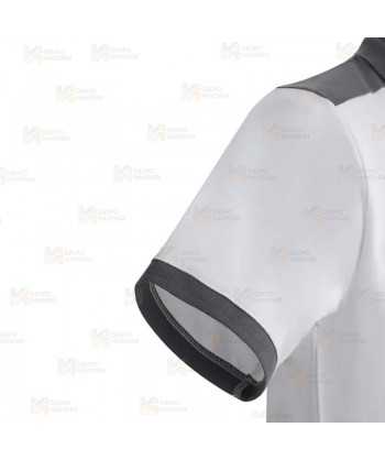 Polo bicolor de manga corta con tejido elástico