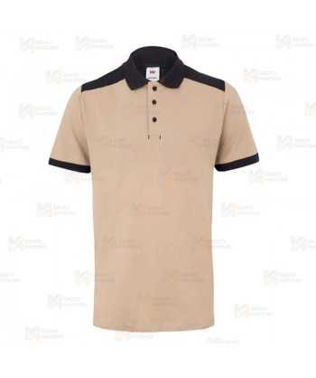 Polo bicolor de manga corta con tejido elástico