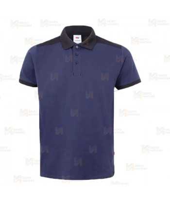 Polo bicolor de manga corta con tejido elástico