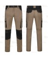 Pantalón bicolor con refuerzos, multibolsillos y tejido elástico