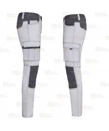Pantalón bicolor con refuerzos, multibolsillos y tejido NO elástico